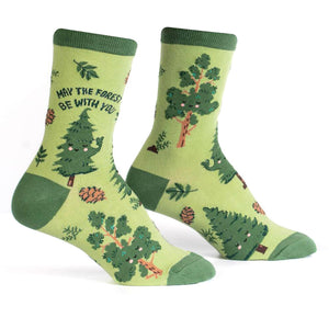 Womans Crew Socks,May The Forest Be With You