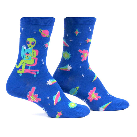 Womans Crew Socks, InterGalactic Reading List