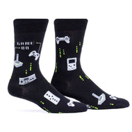 Mens Crew Socks, Game On (Glow In The Dark)