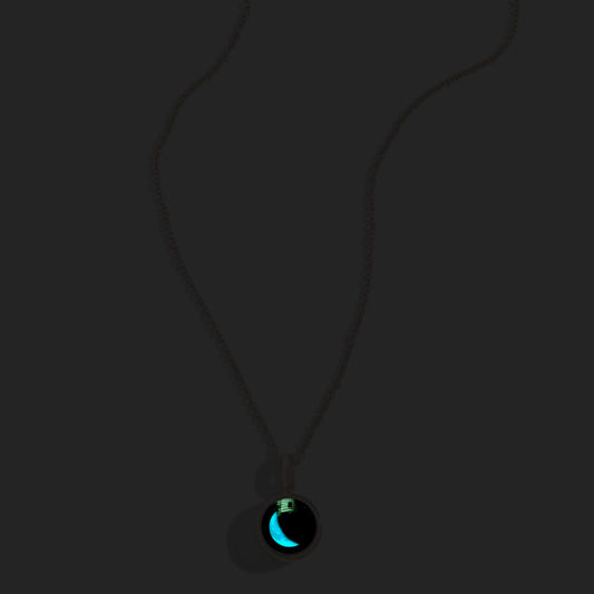 Necklace, Sky Light, Gold, Waning Crescent, 2D