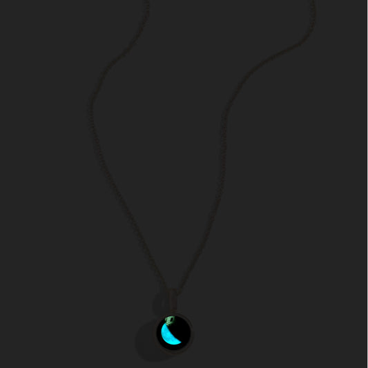 Necklace, Sky Light, Gold, Waning Crescent, 3D