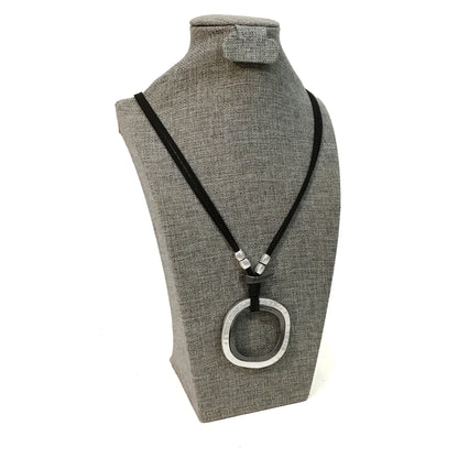 Hammered Two Layer Circle Pendant
