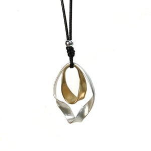 Double Twist Oval Pendant