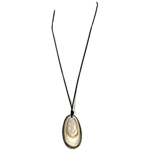 Silver Centre Multi Oval Pendant