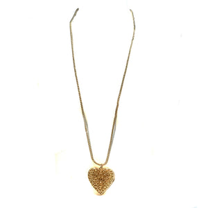 Filagree Heart Pendant, Gold