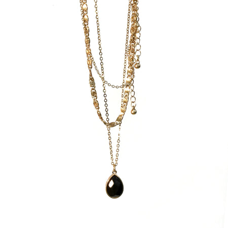 3pc Teardrop Necklace, Black