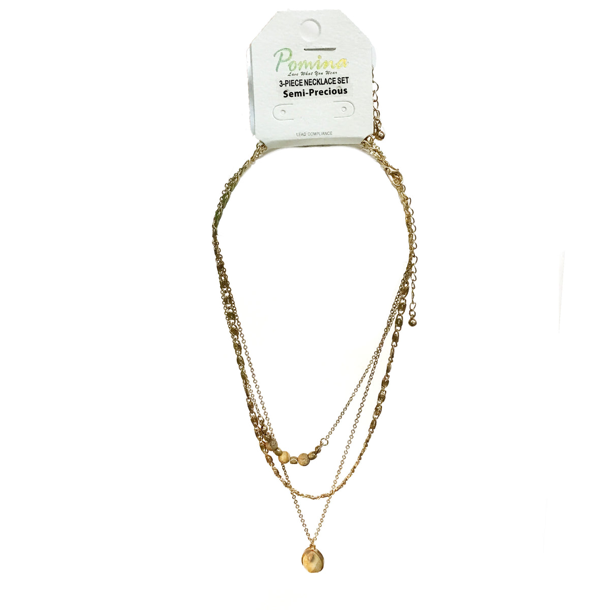 3pc Teardrop Necklace, Coffee