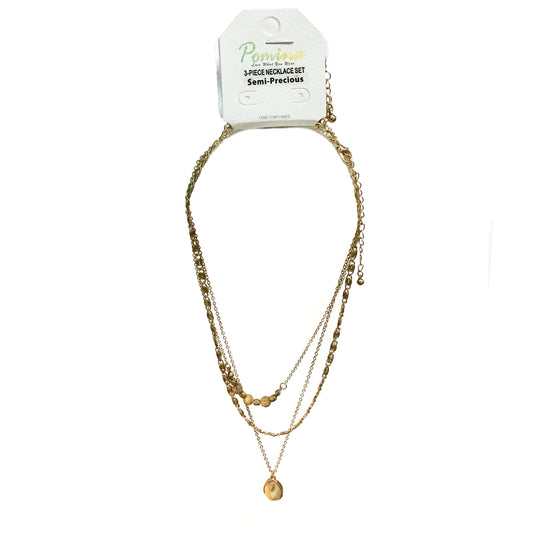 3pc Teardrop Necklace, Coffee