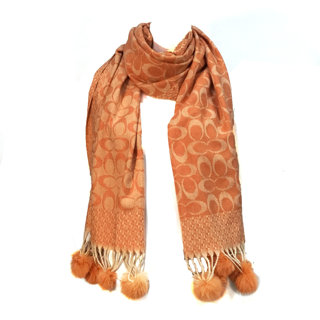 Cashmere Feeling C Scarf, Orange