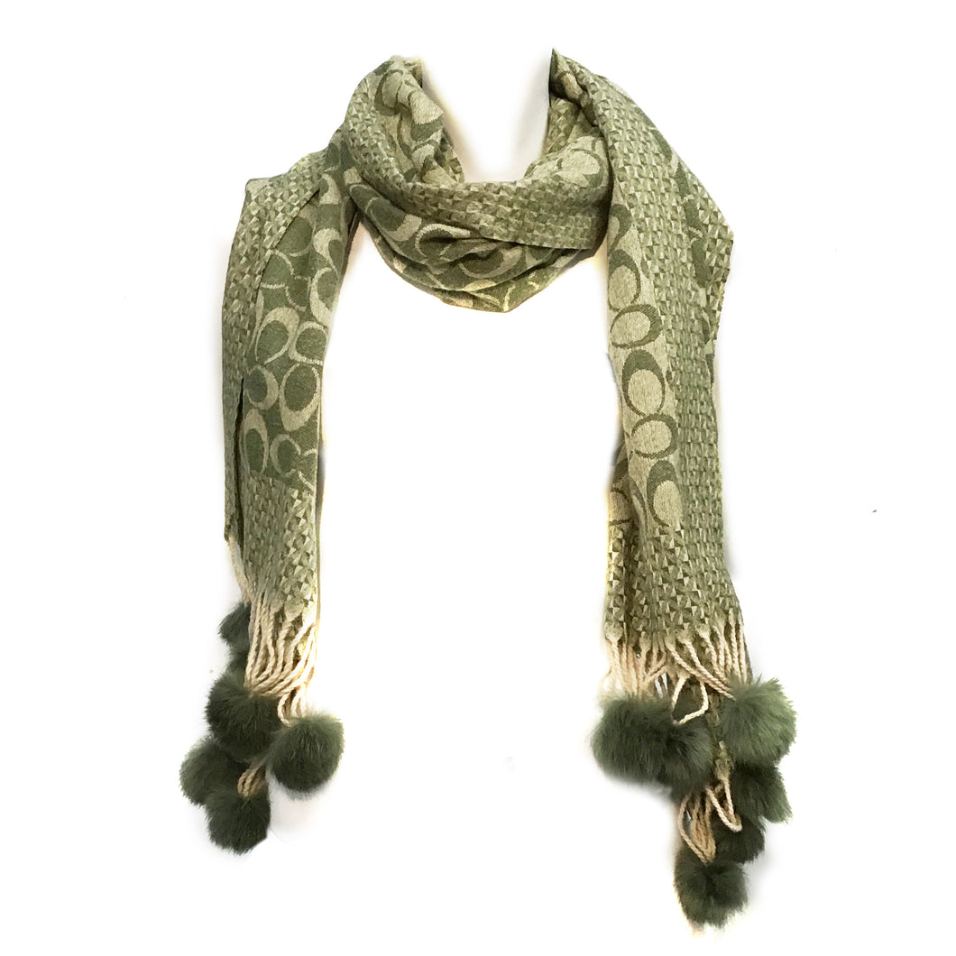 Cashmere Feeling C Scarf, Green