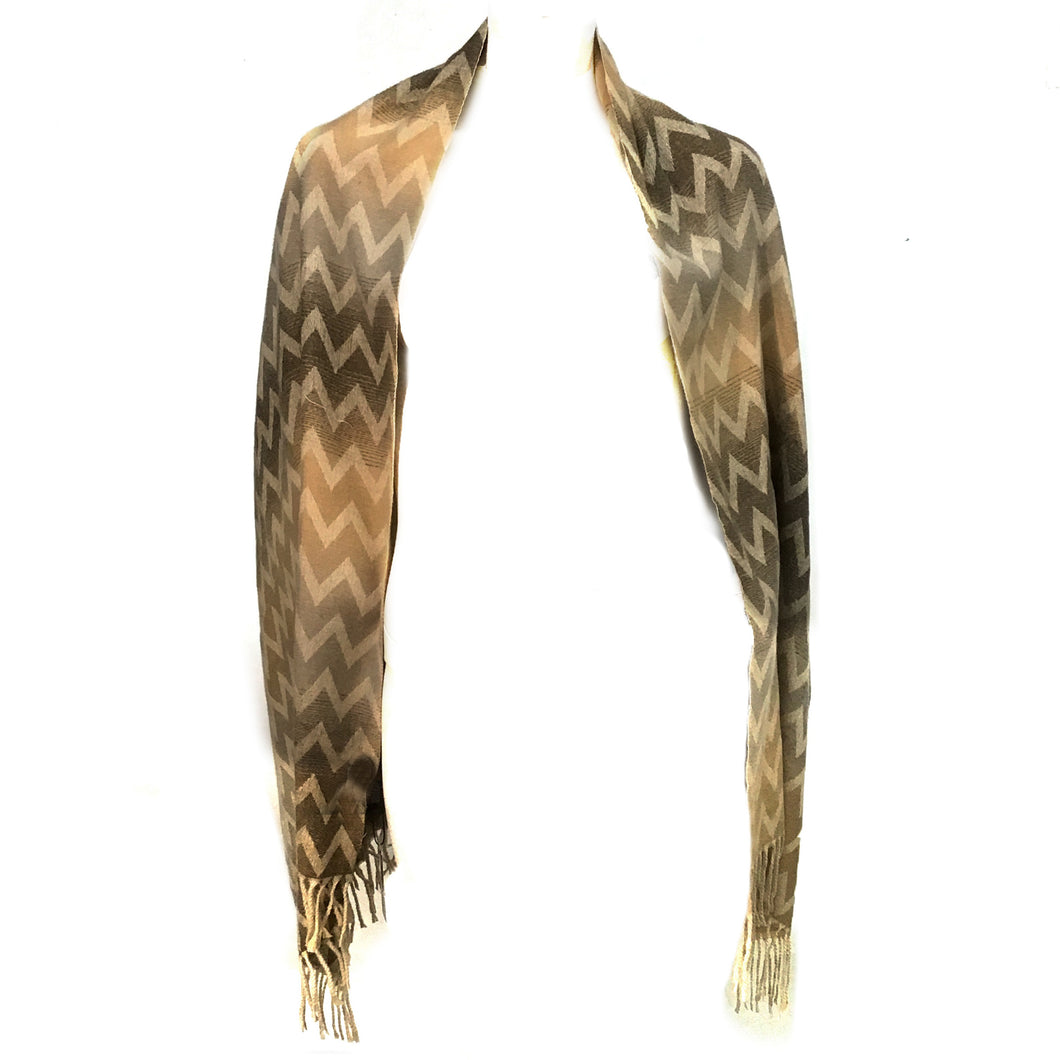 Cashmere Feeling Waves Scarf, Sand