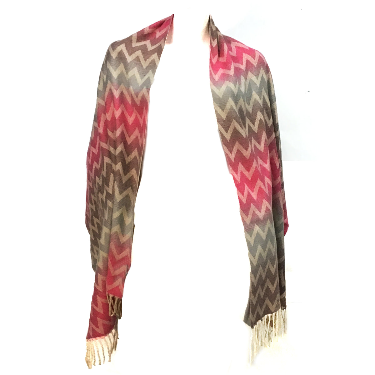 Cashmere Feeling Waves Scarf, Fuchsia