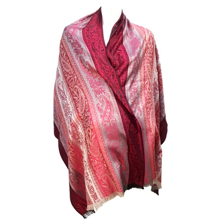 Paisley Pattern Pashmina, Bordeaux