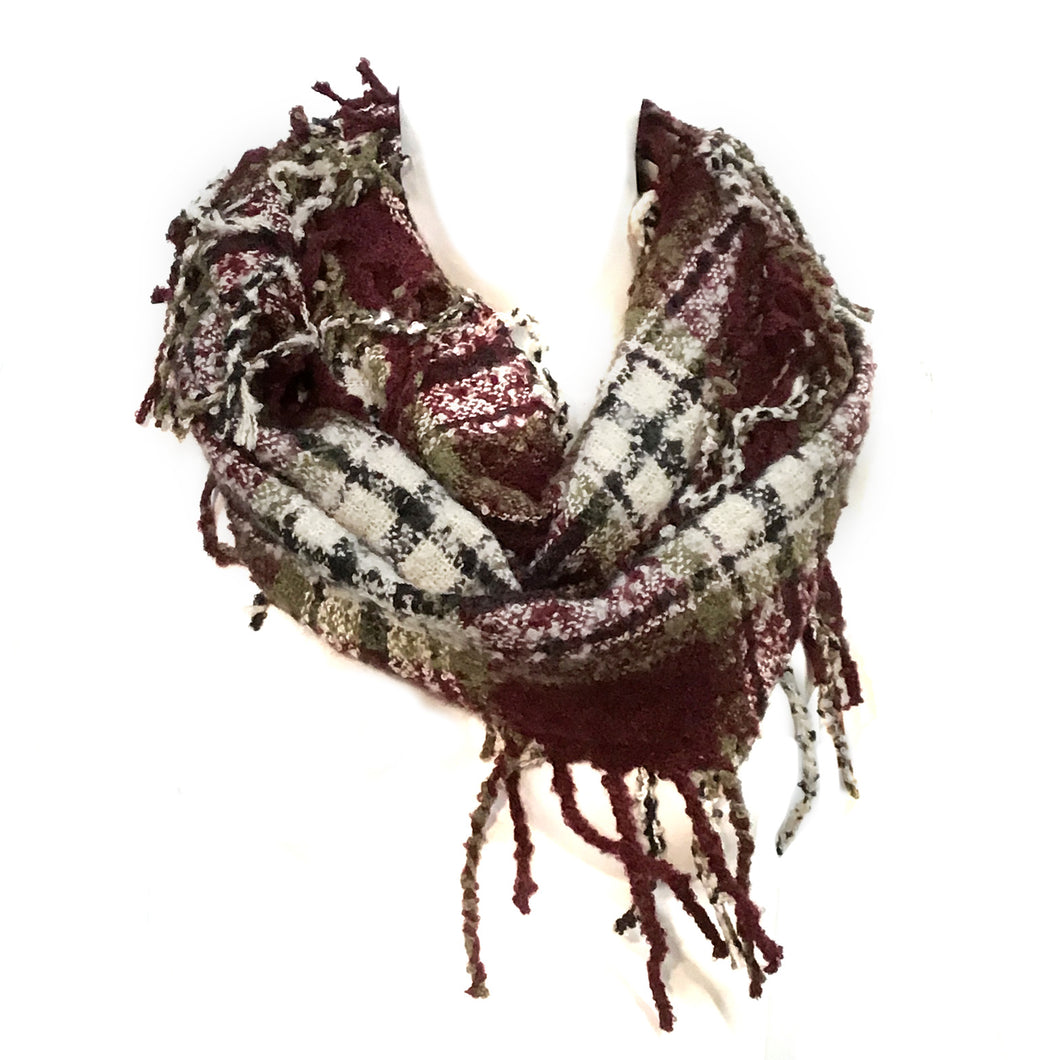 Fringe Infinity Scarf, Bordeaux