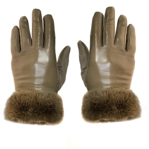 Fur Trim Stretch Gloves