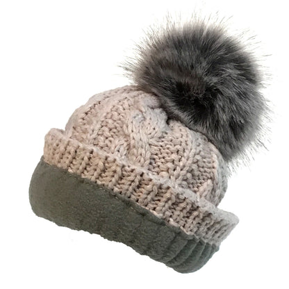 Cable Knitted Toque, Light Pink