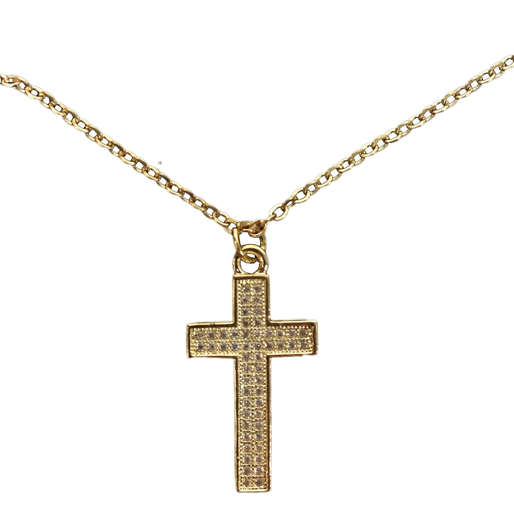 Cross Necklace, Gold