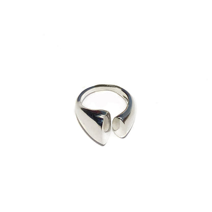 Flat Oval Ring, Sliver