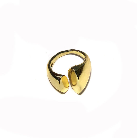 Flat Oval Ring, Gold
