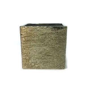 Pot, Ceramic Gold Cube