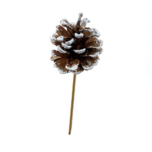 Frosted Pine Cone Plant Pick