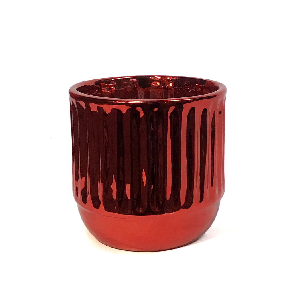 Planter, Red Electoplated, 4in