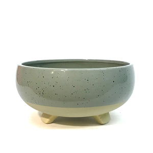 Pot, 8in, Ceramic, Speckled Sage, Footed