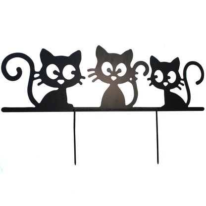 Metal Purrfect Trio Garden Stakes Assorted