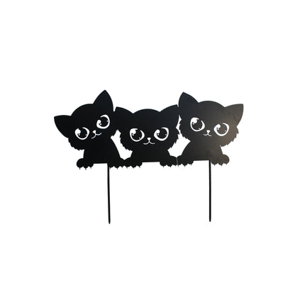 Metal Purrfect Trio Garden Stakes Assorted