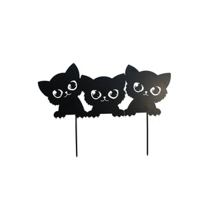 Metal Purrfect Trio Garden Stakes Assorted