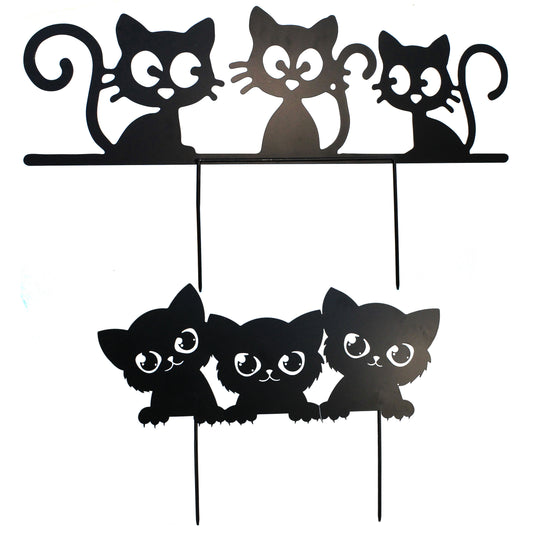 Metal Purrfect Trio Garden Stakes Assorted