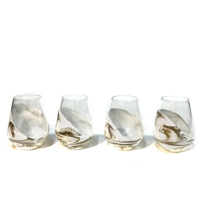 Resin Wine Glass, Marbled Gold Quartz, Set/4