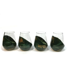 Load image into Gallery viewer, Resin Wine Glass, Marbled Jade, Set/4
