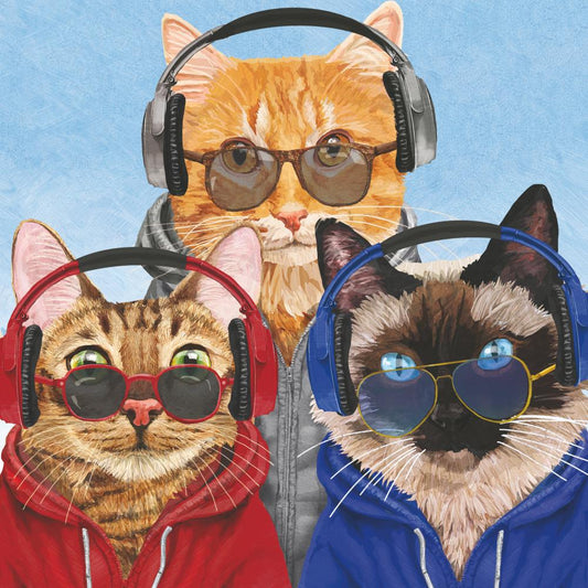 Paper Cocktail Napkin, 20 Count, Chillin Cats