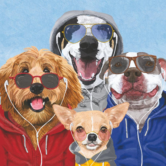 Paper Cocktail Napkin, 20 Count, Chillin Dogs