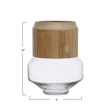 Load image into Gallery viewer, Vase, 9in, Hurricane w/ Removable Wood Collar
