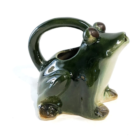 32oz Green Glazed Frog Watering Pitcher
