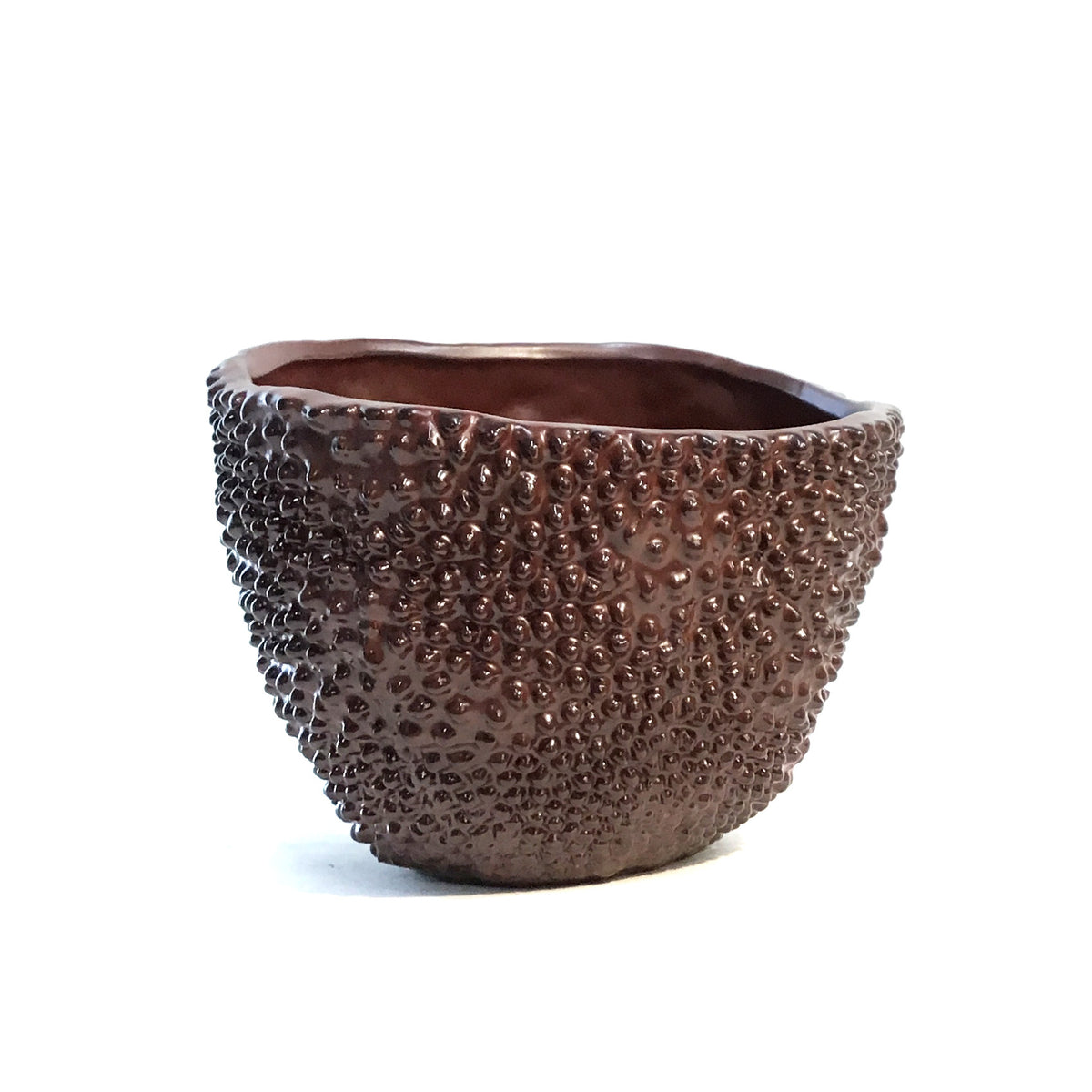 Pot, 5in, Raised Matte Brown Dots