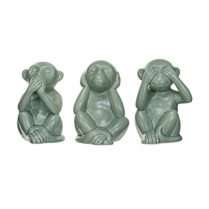 Hear/Speak/See No Evil Monkey Statuary