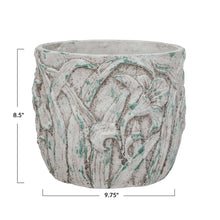 Load image into Gallery viewer, 9in, Cement Embossed Floral Palnter
