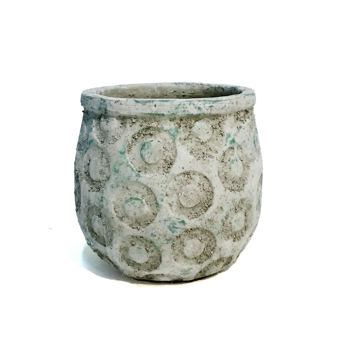 4in, Cement Debossed Circles Planter