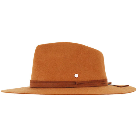 Womans Wide Brim Fedora, Alice, Tan, Small
