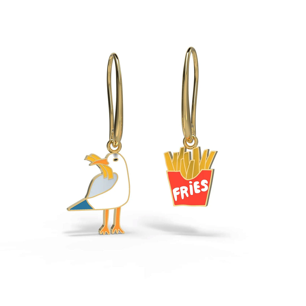 Seagull & Fries Drop Earings