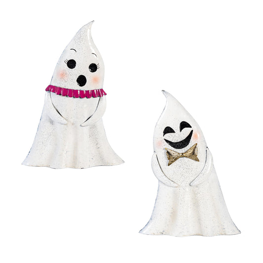 Decor, Metal Ghost Buddies Statues, Assorted
