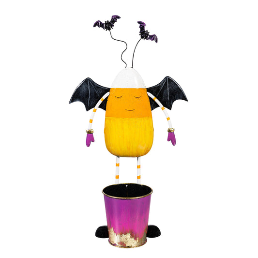Decor Planter, Metal Candy Corn