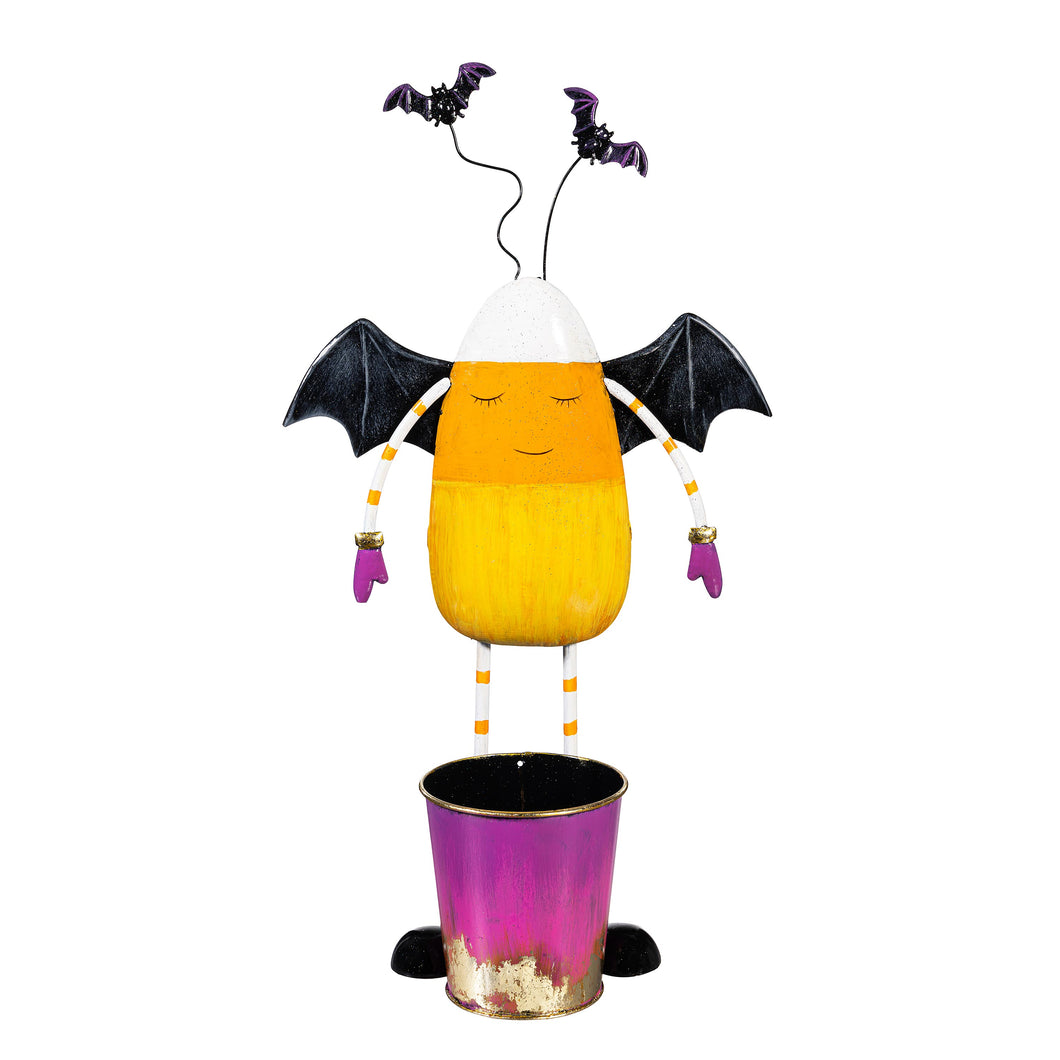 Decor Planter, Metal Candy Corn