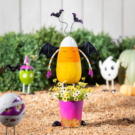 Decor Planter, Metal Candy Corn