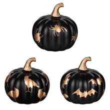 Load image into Gallery viewer, Decor, Black, Glass Pumpkin, 3 Assorted
