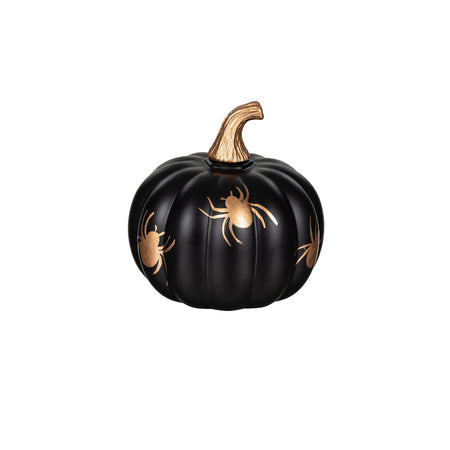 Decor, Black, Glass Pumpkin, 3 Assorted