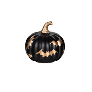 Decor, Black, Glass Pumpkin, 3 Assorted